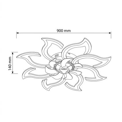 Brilagi - LED Dimmbarer Deckenventilator LED/44W/230V Ø 90 cm schwarz + Fernbedienung