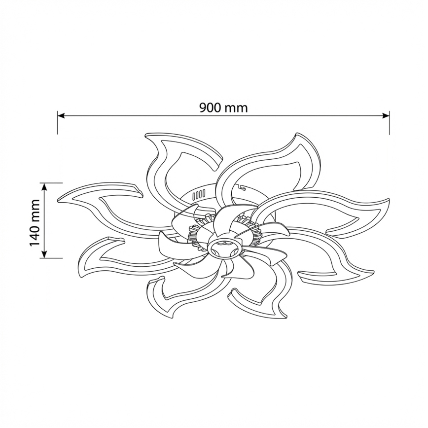 Brilagi - LED Dimmbarer Deckenventilator LED/44W/230V Ø 90 cm schwarz + Fernbedienung