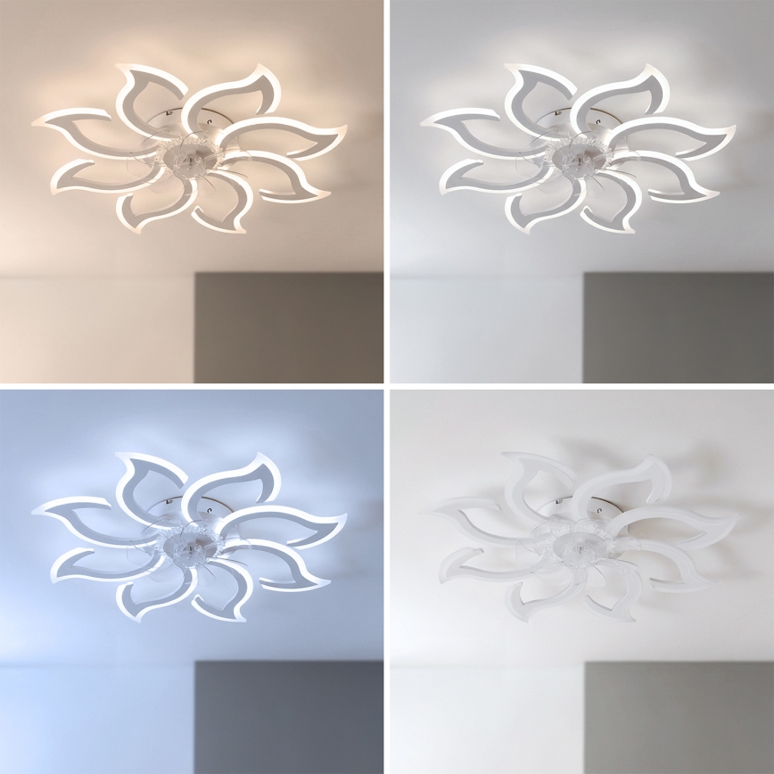 Brilagi - Dimmbarer LED-Deckenventilator LED/44W/230V 3000-6500K Ø 90 cm weiß + Fernbedienung