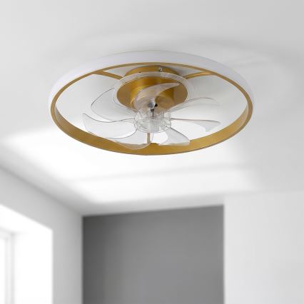 Brilagi - LED-dimmbarer Deckenventilator LED/66W/230V 3000-6500K Ø 55 cm weiß/gold + Fernbedienung