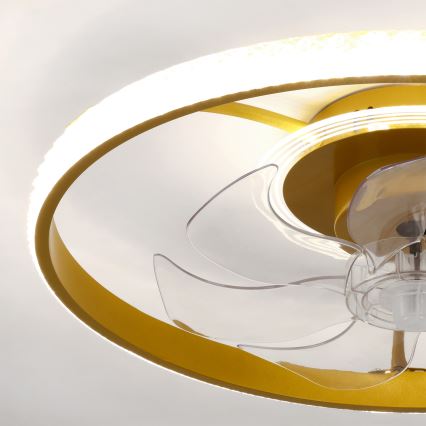 Brilagi - LED-dimmbarer Deckenventilator LED/66W/230V 3000-6500K Ø 55 cm weiß/gold + Fernbedienung