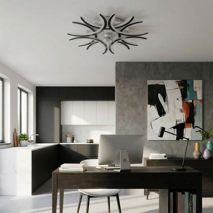 Brilagi - dimmbarer LED-Deckenventilator, 70 W / 230 V, 3000–6500 K, Ø 76 cm, schwarz + Fernbedienung