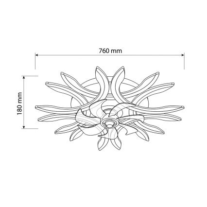 Brilagi - dimmbarer LED-Deckenventilator, 70 W / 230 V, 3000–6500 K, Ø 76 cm, schwarz + Fernbedienung