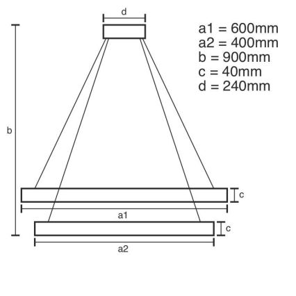 Brilagi - Dimmbarer LED-Kronleuchter CIRCLE LED/70W/230V 3000-6500K golden + Fernbedienung