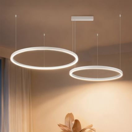 Brilagi - LED-dimmbare Seilpendelleuchte PORTOFINO LED/98W/230V 3000-6000K weiß + Fernbedienung