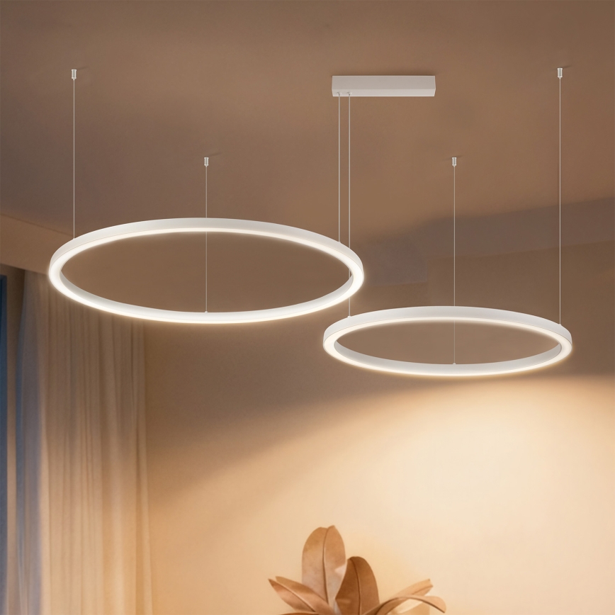 Brilagi - LED-dimmbare Seilpendelleuchte PORTOFINO LED/98W/230V 3000-6000K weiß + Fernbedienung