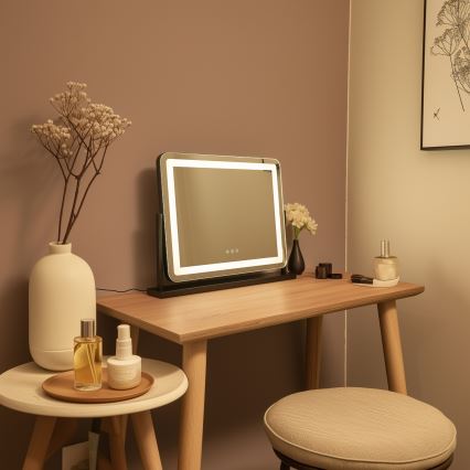 BRILAGI - dimmbarer LED-Make-up-Spiegel CALIFORNIA LED/25W/230V 3000/4000/6500K 55x44 cm schwarz