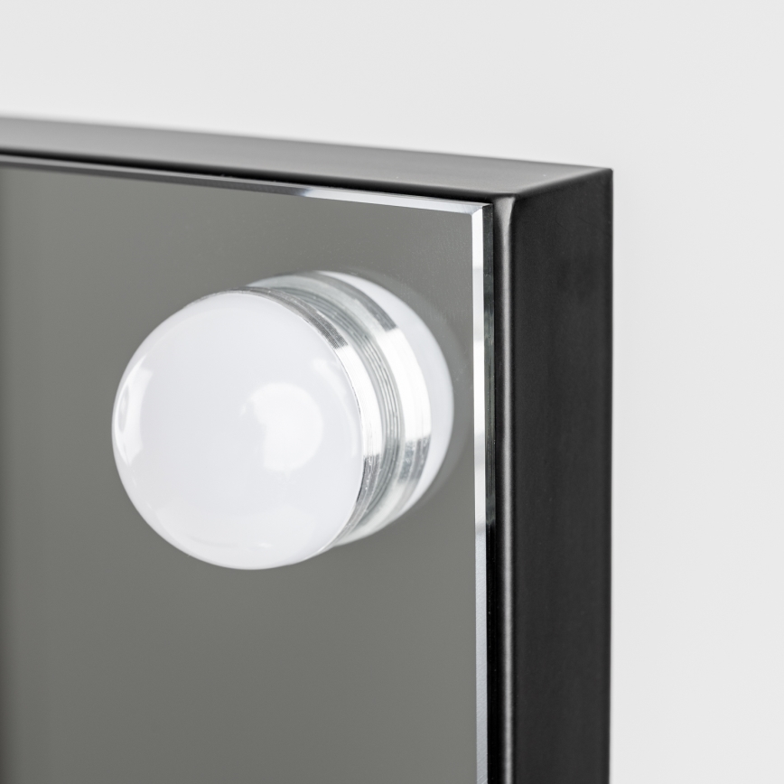 BRILAGI - dimmbarer LED-Make-up-Spiegel HOLLYWOOD LED/15W/230V CCT + 2x USB 55x77 cm schwarz
