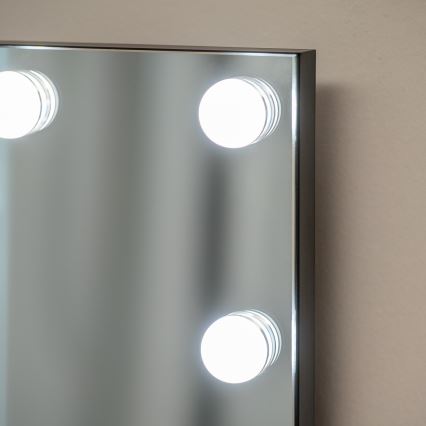BRILAGI - dimmbarer LED-Make-up-Spiegel HOLLYWOOD LED/15W/230V CCT + 2x USB 55x77 cm schwarz
