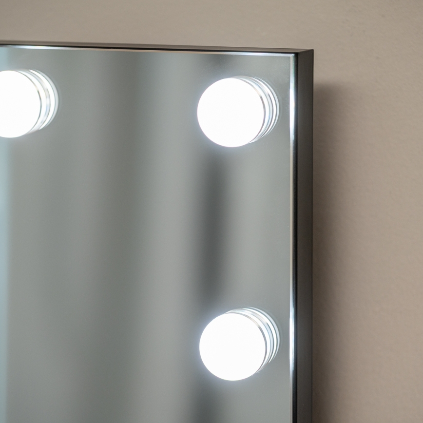 BRILAGI - dimmbarer LED-Make-up-Spiegel HOLLYWOOD LED/15W/230V CCT + 2x USB 55x77 cm schwarz
