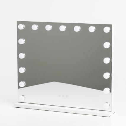 BRILAGI - Dimmbarer LED-Make-up-Spiegel HOLLYWOOD LED/15W/230V CCT + 2x USB 60x50 cm weiß