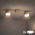 Brilagi - Dimmbarer LED RGB+CCT-Einbaustrahler MONO 2xGX53/14W/230V 2700-6500K Wi-Fi Tuya beige