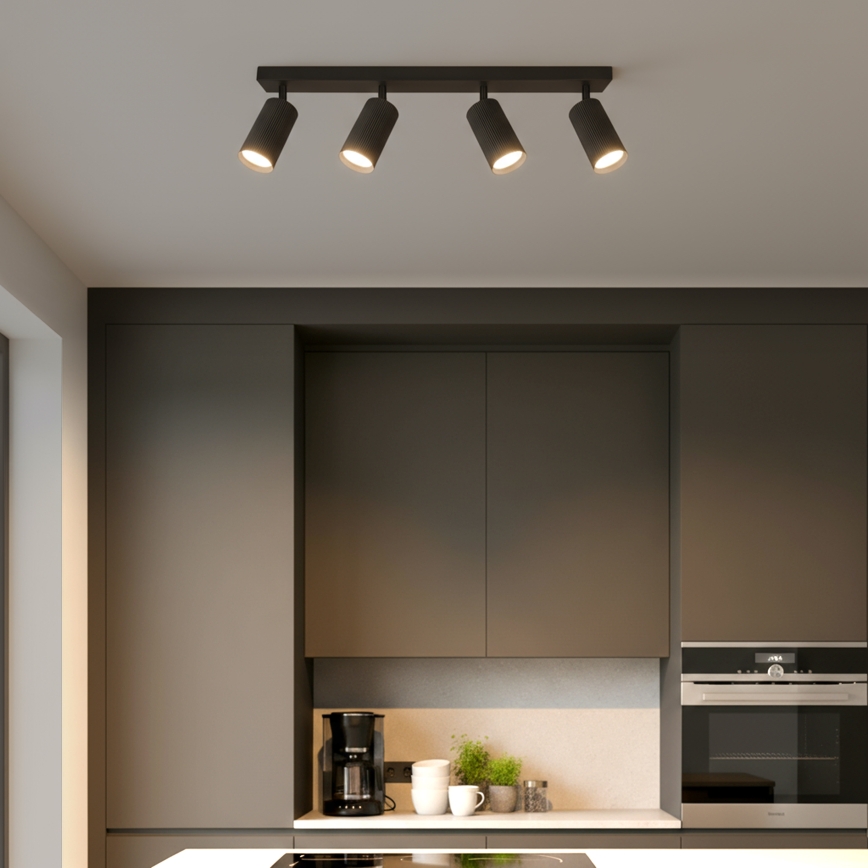 Brilagi - LED RGBW dimmbarer Einbaustrahler SELE MODERN 4xGU10/4,8W/230V 3000K schwarz + Fernbedienung