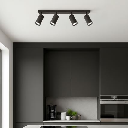 Brilagi - LED RGBW dimmbarer Einbaustrahler SELE MODERN 4xGU10/6W/230V 3000K schwarz + Fernbedienung