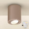 Brilagi - dimmbarer LED-RGBW-Einbaustrahler MIA 1xGU10/4,8W/230V 3000K 100x80 mm beige + Fernbedienung