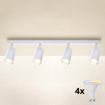 Brilagi - dimmbarer LED RGBW-Einbaustrahler SELE 4xGU10/4,8W/230V 3000K weiß + Fernbedienung