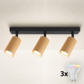 Brilagi - dimmbarer LED-RGBW-Strahler SELE MODERN 3×GU10/4,8W/230V 3000K Gold + Fernbedienung