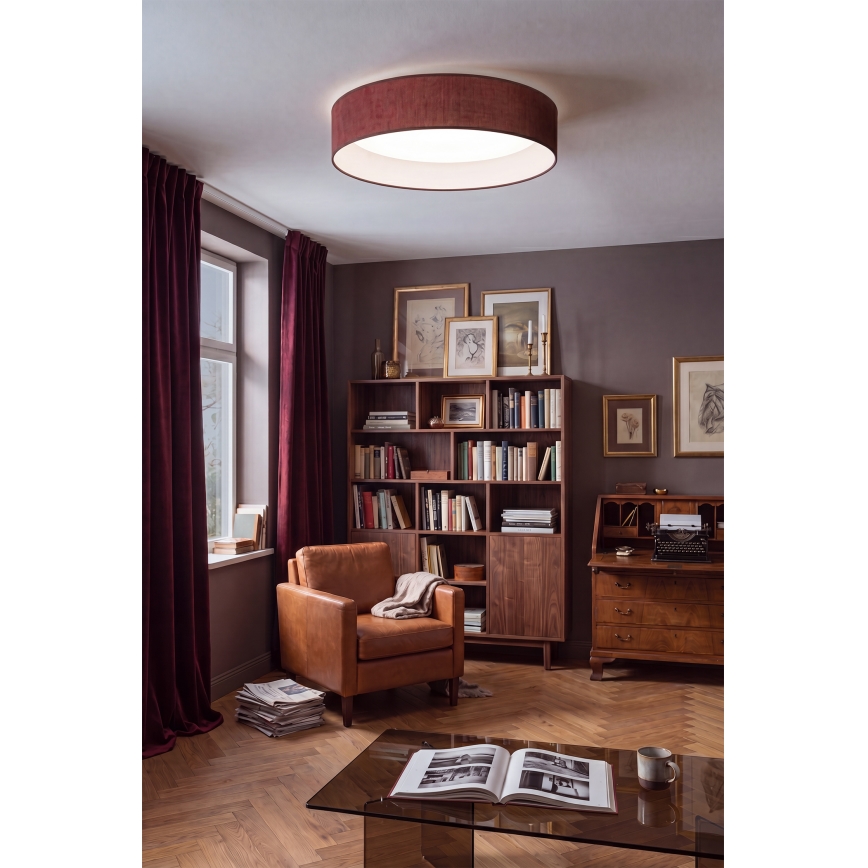Brilagi - dimmbare LED-Deckenleuchte VELVET SMARTIX LED/36W/230V 3000-6000K Ø 55 cm weinrot Wi-Fi Tuya Beacon + Fernbedienung