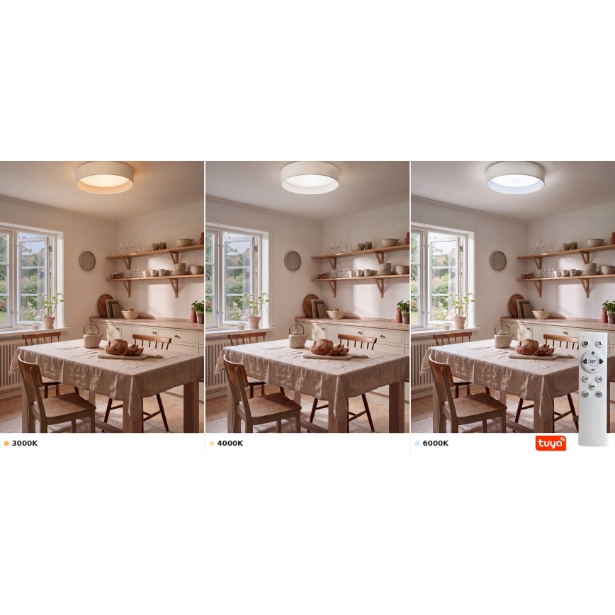 Brilagi - Dimmbare LED-Deckenleuchte VELVET SMARTIX LED/24W/230V 3000-6000K Ø 45 cm weiß Wi-Fi Tuya Beacon + Fernbedienung