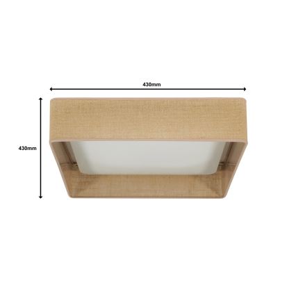 Brilagi - Dimmbare LED-Deckenleuchte VELVET SQUARE LED/24W/230V 3000/4000/6500K + Fernbedienung braun