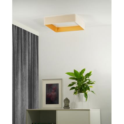 Brilagi - Dimmbare LED-Deckenleuchte VELVET SQUARE LED/24W/230V 3000/4000/6500K + Fernbedienung cremefarben