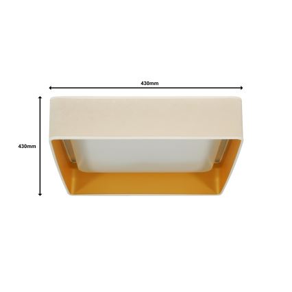 Brilagi - Dimmbare LED-Deckenleuchte VELVET SQUARE LED/24W/230V 3000/4000/6500K + Fernbedienung cremefarben