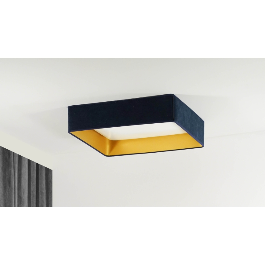 Brilagi - Dimmbare LED-Deckenleuchte VELVET SQUARE LED/24W/230V 3000/4000/6500K + Fernbedienung dunkelblau