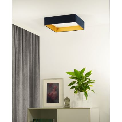 Brilagi - Dimmbare LED-Deckenleuchte VELVET SQUARE LED/24W/230V 3000/4000/6500K + Fernbedienung dunkelblau