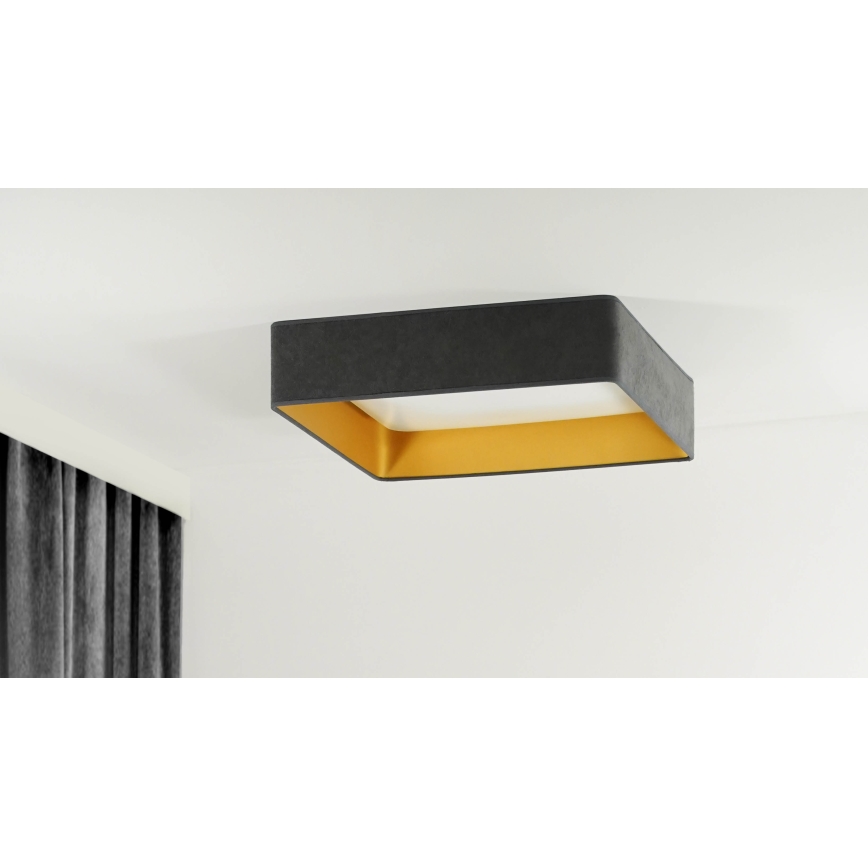 Brilagi - Dimmbare LED-Deckenleuchte VELVET SQUARE LED/24W/230V 3000/4000/6500K + Fernbedienung grau