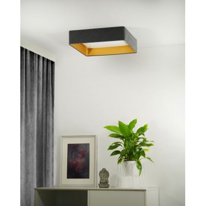 Brilagi - Dimmbare LED-Deckenleuchte VELVET SQUARE LED/24W/230V 3000/4000/6500K + Fernbedienung grau