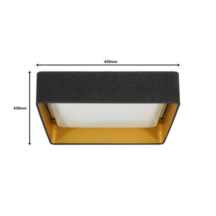 Brilagi - Dimmbare LED-Deckenleuchte VELVET SQUARE LED/24W/230V 3000/4000/6500K + Fernbedienung grau