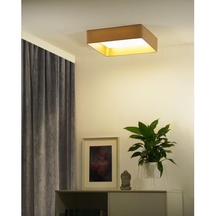 Brilagi - Dimmbare LED-Deckenleuchte VELVET SQUARE SMART LED/36W/230V 2700-6500K Wi-Fi Tuya + Fernbedienung beige