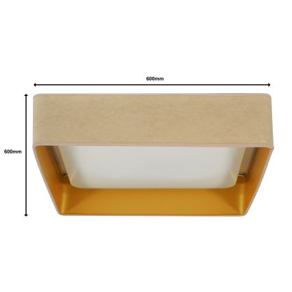 Brilagi - Dimmbare LED-Deckenleuchte VELVET SQUARE SMART LED/36W/230V 2700-6500K Wi-Fi Tuya + Fernbedienung beige