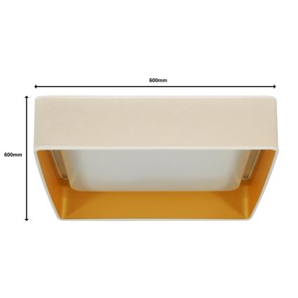 Brilagi - Dimmbare LED-Deckenleuchte VELVET SQUARE SMART LED/36W/230V 2700-6500K Wi-Fi Tuya + Fernbedienung cremefarben