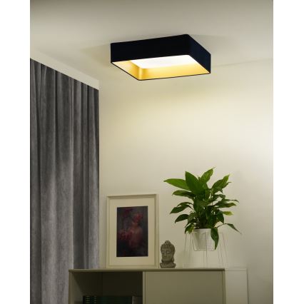 Brilagi - Dimmbare LED-Deckenleuchte VELVET SQUARE SMART LED/36W/230V 2700-6500K Wi-Fi Tuya + Fernbedienung dunkelblau