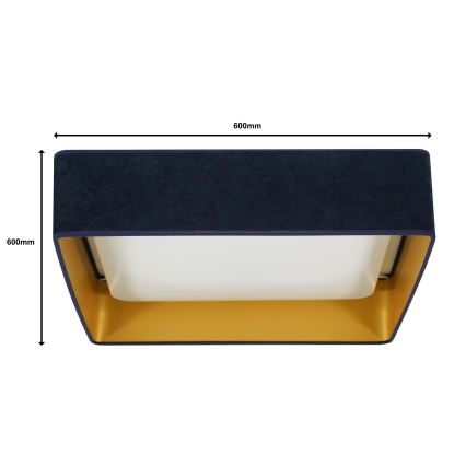 Brilagi - Dimmbare LED-Deckenleuchte VELVET SQUARE SMART LED/36W/230V 2700-6500K Wi-Fi Tuya + Fernbedienung dunkelblau