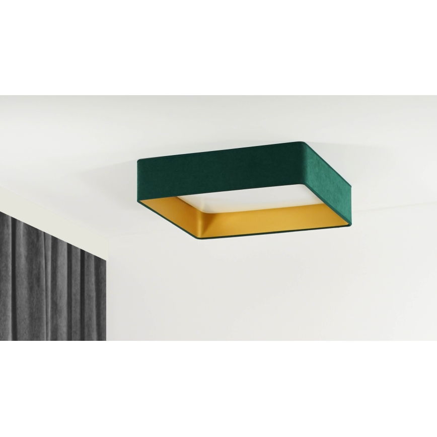 Brilagi - Dimmbare LED-Deckenleuchte VELVET SQUARE SMART LED/36W/230V 2700-6500K Wi-Fi Tuya + Fernbedienung grün