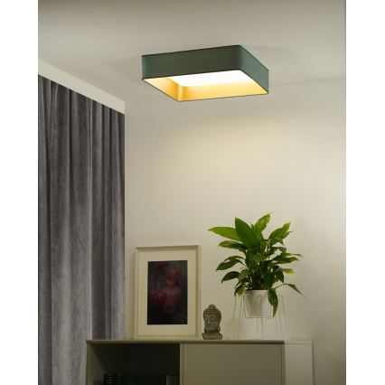 Brilagi - Dimmbare LED-Deckenleuchte VELVET SQUARE SMART LED/36W/230V 2700-6500K Wi-Fi Tuya + Fernbedienung Minze