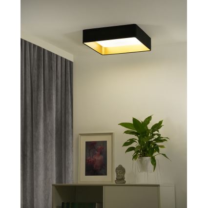 Brilagi - Dimmbare LED-Deckenleuchte VELVET SQUARE SMART LED/36W/230V 2700-6500K Wi-Fi Tuya + Fernbedienung schwarz