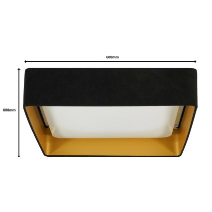 Brilagi - Dimmbare LED-Deckenleuchte VELVET SQUARE SMART LED/36W/230V 2700-6500K Wi-Fi Tuya + Fernbedienung schwarz