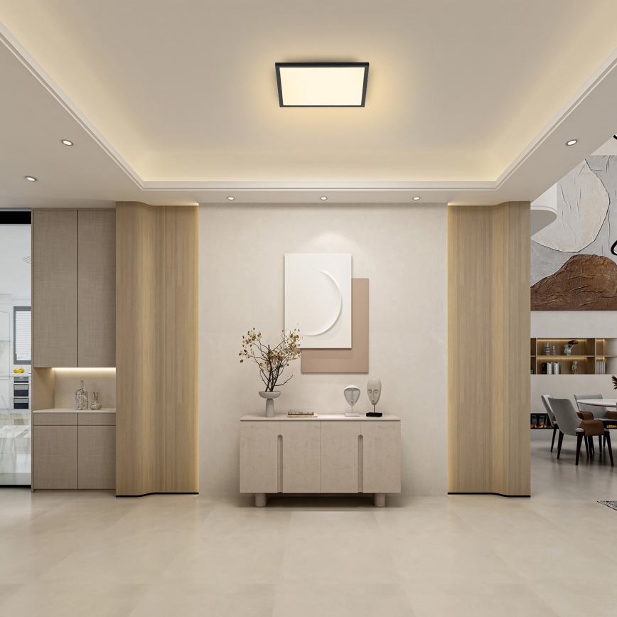 Brilagi - Dimmbare LED-Deckenleuchte SLIMFRAME LED/25W/230V 30x30 cm 3000-6000K schwarz + Fernbedienung