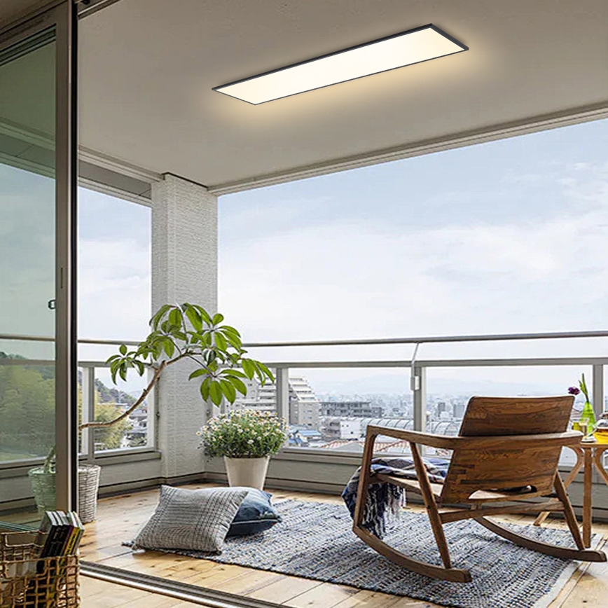 Brilagi - LED dimmbare Deckenleuchte SLIMFRAME LED/58W/230V 120x30 cm 3000-6000K schwarz + Fernbedienung