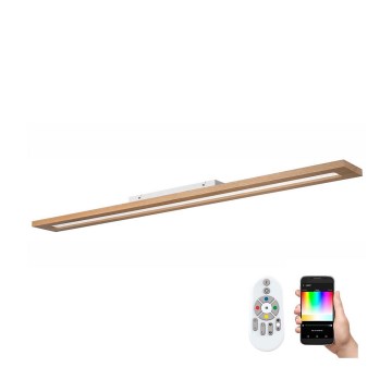 Brilagi - Dimmbares LED-RGBW-Panel WOODY FRAME LED/34W/230V 11,5x123 cm 2700-6500K Eiche + Fernbedienung