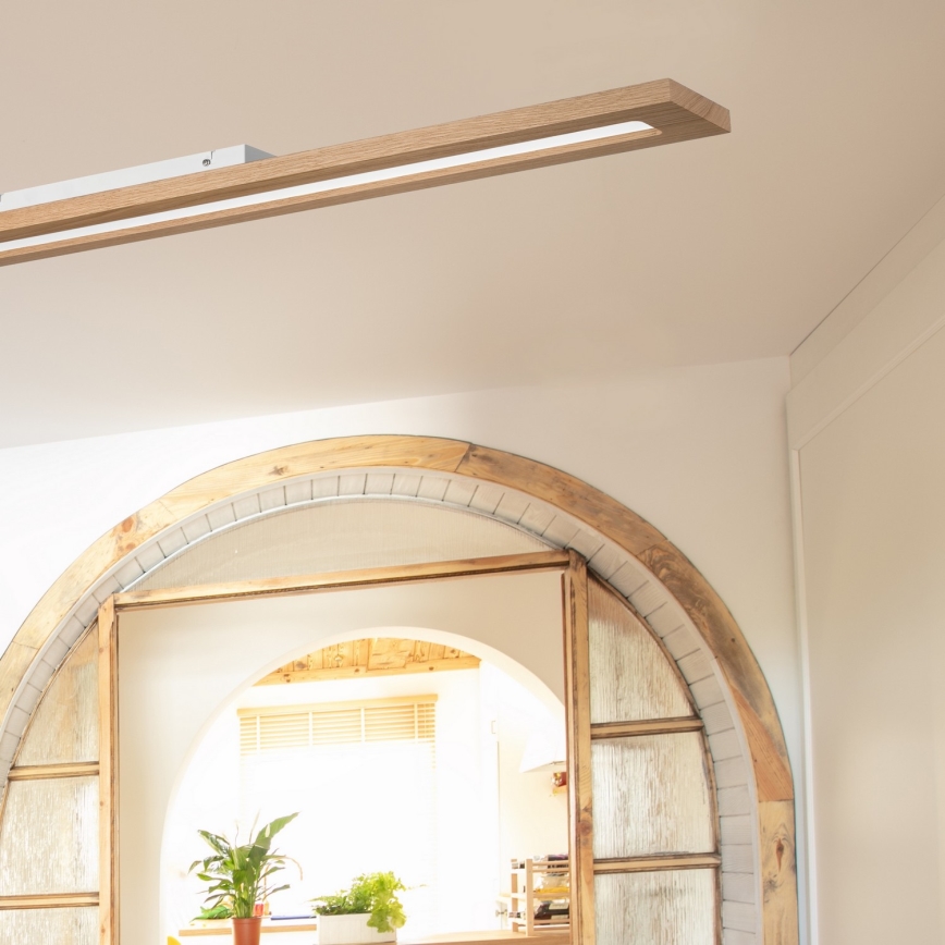 Brilagi - Dimmbares LED-RGBW-Panel WOODY FRAME LED/34W/230V 11,5x123 cm 2700-6500K Eiche + Fernbedienung