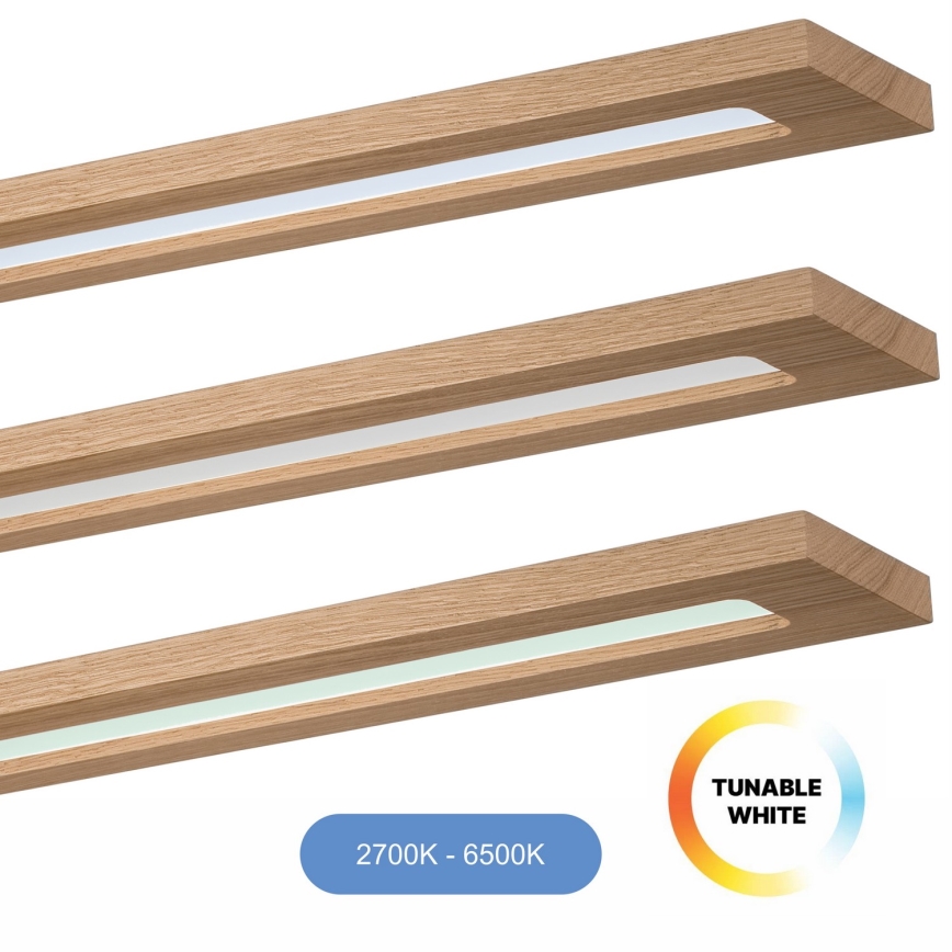 Brilagi - Dimmbares LED-RGBW-Panel WOODY FRAME LED/34W/230V 11,5x123 cm 2700-6500K Eiche + Fernbedienung
