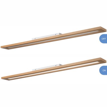 Brilagi - Dimmbares LED-RGBW-Panel WOODY FRAME LED/34W/230V 11,5x123 cm 2700-6500K Eiche + Fernbedienung