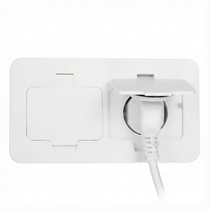 Brilagi – Einbau-Bodendose für den Außenbereich mit 2‑fach-Steckdose, IP55, weiß, rechteckig