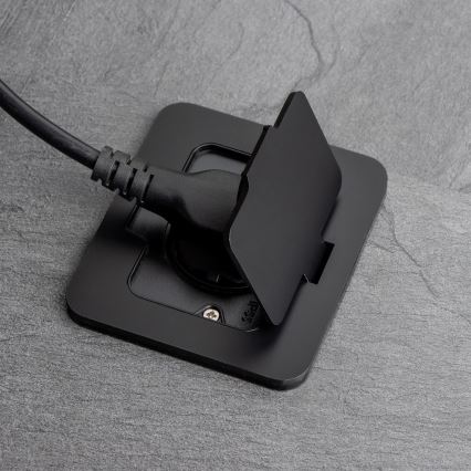Brilagi - Einbau-Bodensteckdose für den Außenbereich IP55, schwarz, rechteckig