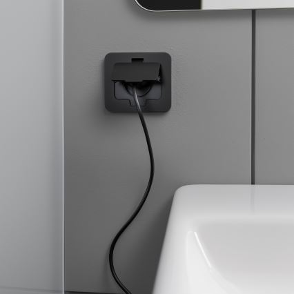 Brilagi - Einbau-Bodensteckdose für den Außenbereich IP55, schwarz, rechteckig