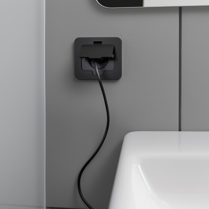 Brilagi - Einbau-Bodensteckdose für den Außenbereich IP55, schwarz, rechteckig